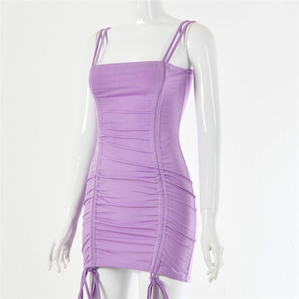 Purple Ruched Dress - Picture 6 of 8